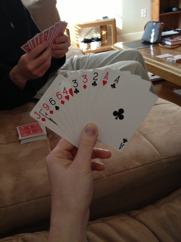 Shh don't tell lee but I'm going to win in Rummy!