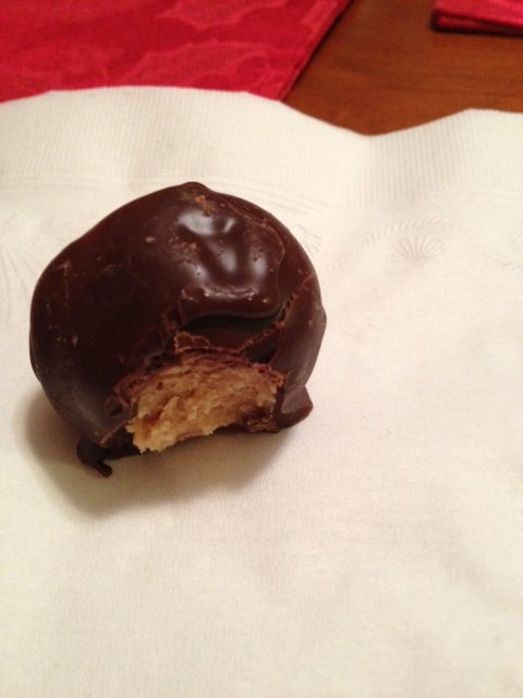 Dessert 2: my Aunt's peanut butter balls...addicting and delicious