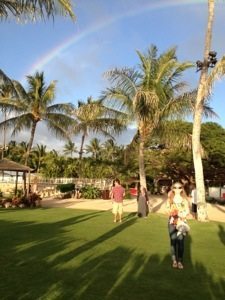 a rainbow at the luau!