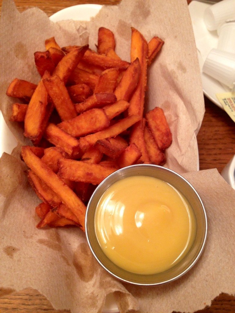 with a side of sweet potato fries!
