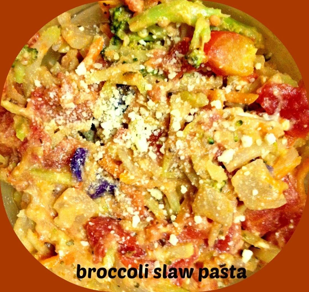 broccoli slaw pasta!